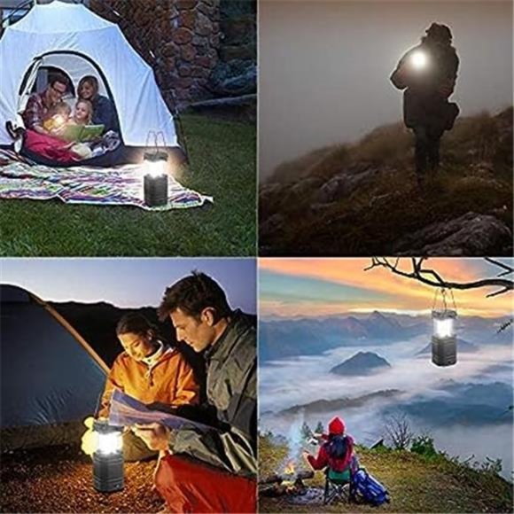 3000 Large Capacity Hand Crank Solar Camping Lantern, Portable Ultra Bright LED - Picture 4 of 6